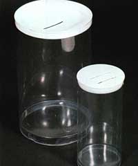 Coin Banks-Collection Cans 2-3/4" ID x 6" Tall Clear plastic  - Pack of 25