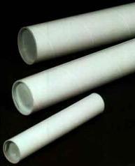 White Mailing Tubes  1-1/2" ID x 6", 9", 12", 15", 16", 18", 24", 30" or 36"  - Pack of 50